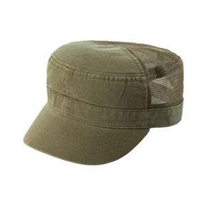 Enzyme Washed Cotton Twill Army Cap With Mesh Back