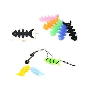 Silicone Portable Fish Bone Earphone Cable Cord Winder Wrap