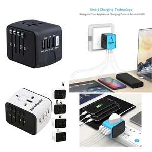 World Adapter with 3 USB-Ports and 1 Type-C Port