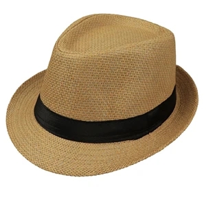 Unisex Vintage Fedora Twill Straw Hat