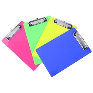 A4 Letter Size Plastic Clipboards with Low Profile Clip