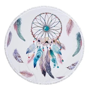 Round Microfiber Terry Beach Towel