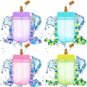 300ml Straws Bottles Popsicle with Strap