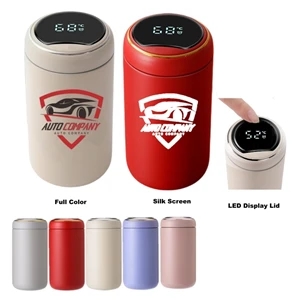 10oz Thermos Cup Insulated Water Bottle with LED Display Lid