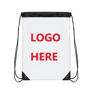 Clear Drawstring Cinch Pack Backpack For Stadiums Travel And