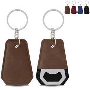 Bottle Opener Keychain w/Leather Cover