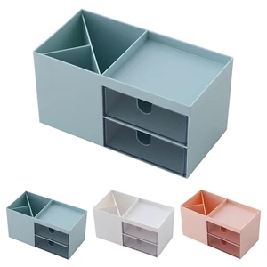 Pen Holder Desk Organizer Storage With 2 Independent Drawers