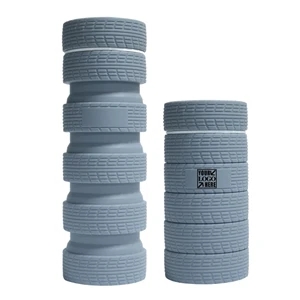 25oz Tyre-Themed Silicone Foldable Sports Water Bottle