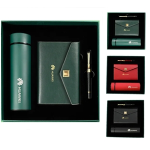 3pcs High End Business Gift Set Box Tumbler/Notebook/Pen