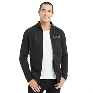 MEN'S HEATHERED FULL ZIP BRUSHED BACK FLEECE JACKET