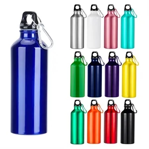 25oz Leak-proof Aluminum Sports Water Bottle with Carabiner