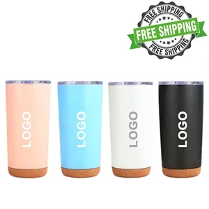 Travel Tumbler with Cork Bottom
