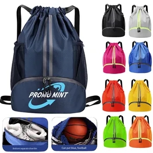 Sports Drawstring Backpack String Swim Gym Bag