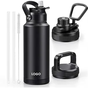 Insulated Water Bottle with Straw 18oz