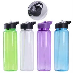 25oz Bpa Free Plastic Sports Water Bottle With Straw