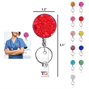 Glitter Resin Retractable Badge Reel