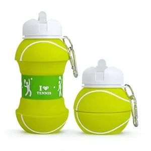 Silicone Collapsible Tennis Ball Water Bottle 18Oz