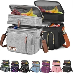 Insulated Soft Large Capacity Double-Layer Lunch Bag