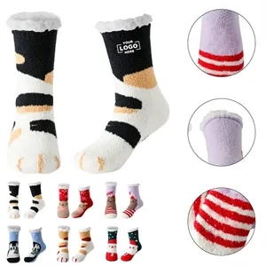 Women's Warm Fuzzy Slipper Socks With Grippers