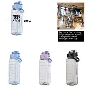 68oz Water Bottle w/ Straw and Flip-Top Lid