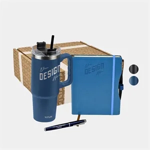 TiTUS® 30oz Travel Mug, Executive Notebook & Pen Gift Set