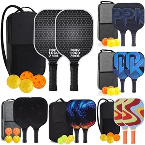 Premium Fiberglass Pickleball Set with 2 Paddles & 4 Balls