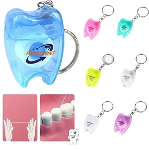 Dental Floss Box Small Tooth Shape Keychain