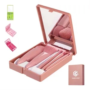 Portable mini travel cosmetic organizer makeup brushes set