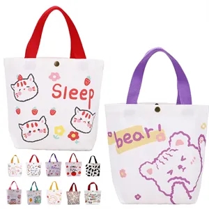 Natural Cotton Canvas Tote Bag with Custom Prints