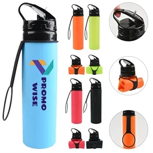 20oz Foldable Leak-proof Sports Silicone Water Bottle