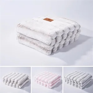 Polyester Plush Throw Blanket With Custom Logo