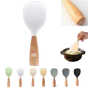 Standing Silicone Wooden Rice Paddle