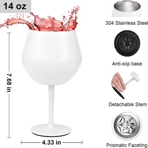 14oz Detachable Stem  Stainless Steel Wine Glass 