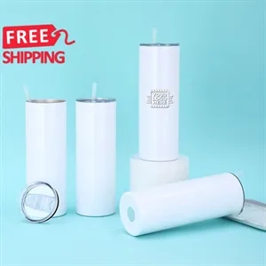 Stainless Steel Straight Skinny Travel Tumbler