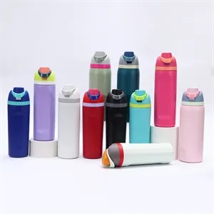 32oz Dual-Lid Stainless Steel Sports Bottle