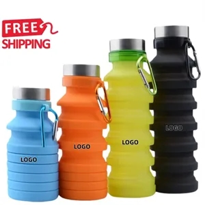 Collapsible Silicone Water Bottle Portable for Hiking Travel