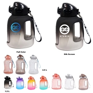 50oz 85 oz Sports Gradient Color Water Bottle with Straw