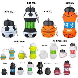 18 oz Collapsible Leak-Proof Sport Silicone Water Bottle