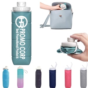 20oz Silicone portable Collapsible Bottles Foldable Cup