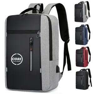 17" Large Slim Laptop Backpack Travel Bag w/ USB Charge Port