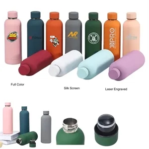 17 oz Double Wall Stainless Steel Round Vacuum Water Bottle