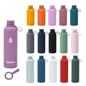 500ml 750ml Stainless steel rubber narrow mouth water bottle