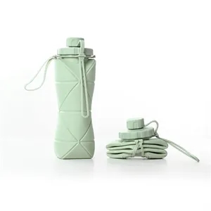 Silicone Foldable Collapsible Water Bottle BPAFree with Clip