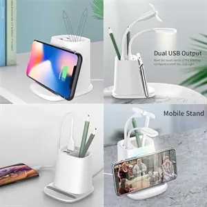 Multi-function Wireless Charger Desk Organizer Pen Holder