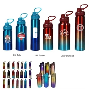 18/24/32 oz Insulated Water Bottle Thermos With Spout Lid 