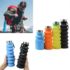 18 Oz Silicone Collapsible Water Bottles Folding Cup