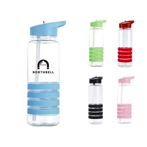 MOQ50 25 Oz. Water Bottles With Flip Straw Lid