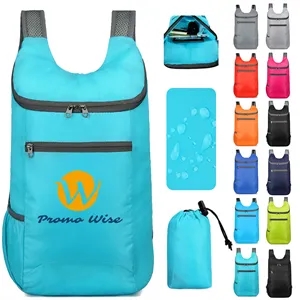 Foldable Lightweight Waterproof Backpack W/Storage Pouch
