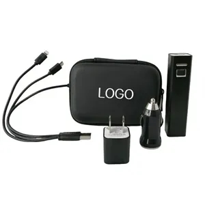 4-in-1 Tech Travel Kit with Power Bank & Charging Adapters
