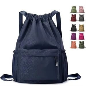 Drawstring Cinch Side Zipper Pocket Sports Backpack 